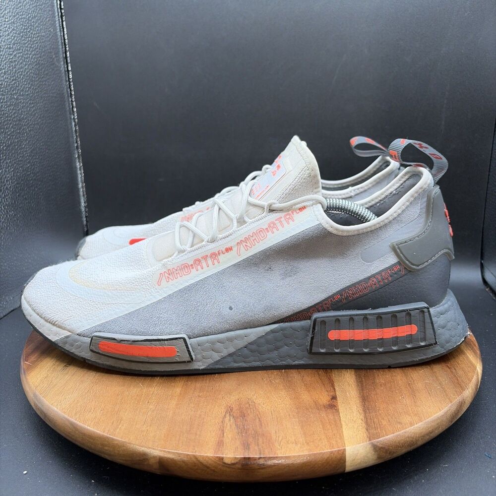 Adidas NMD_R1 Spectoo Men's Size 13 Shoes Grey White Solar Red Sneakers H67407